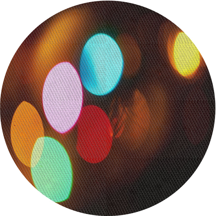 Round Machine Washable Transitional Dark Almond Brown Rug, wshpat156