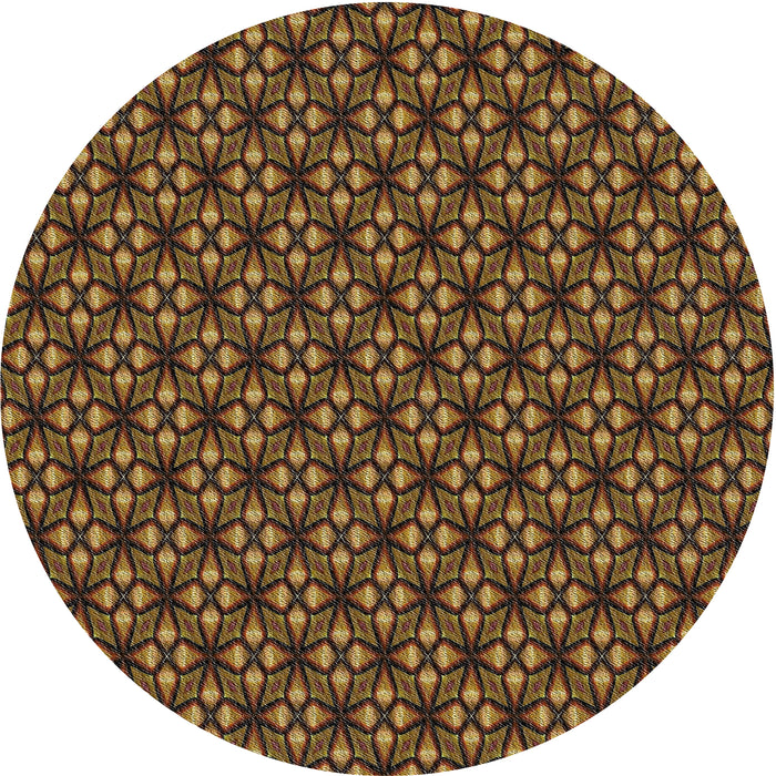 Round Patterned Red Novelty Rug, pat1570