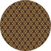Round Patterned Red Novelty Rug, pat1570