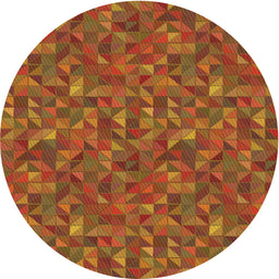 Round Patterned Orange Novelty Rug, pat1571