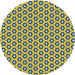 Round Patterned Bold Yellow Novelty Rug, pat1574