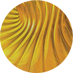 Round Machine Washable Transitional Deep Yellow Rug, wshpat1576