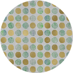 Round Machine Washable Transitional Khaki Green Rug, wshpat1583