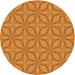 Round Patterned Orange Red Novelty Rug, pat1585