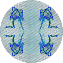 Round Patterned Steel Blue Novelty Rug, pat158