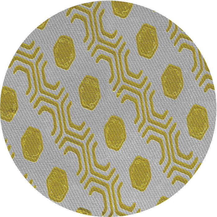 Round Patterned Brown Novelty Rug, pat159