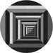 Round Patterned Mid Gray Abstract Machine Washable Rug, wshpat1604