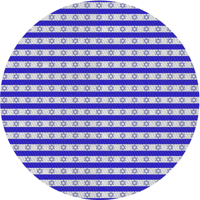 Round Patterned Pastel Light Blue Novelty Rug, pat1605