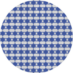 Round Patterned Pastel Light Blue Novelty Rug, pat1606