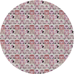 Round Machine Washable Transitional Mauve Taupe Purple Rug, wshpat1609