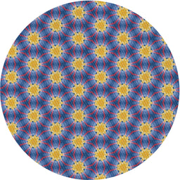 Round Patterned Dark Gray Novelty Rug, pat1610