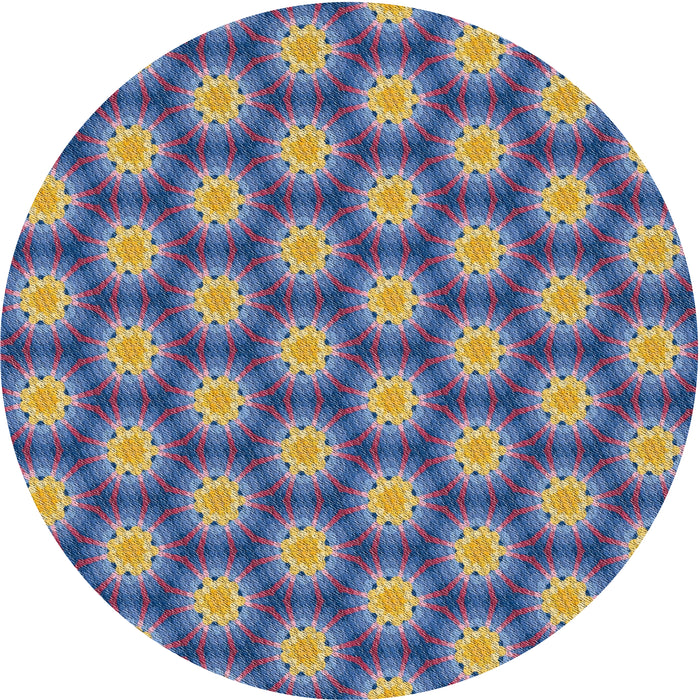 Round Machine Washable Transitional Dark Gray Rug, wshpat1610