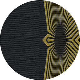 Round Machine Washable Transitional Black Rug, wshpat1612