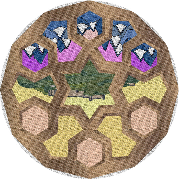 Round Patterned Brown Novelty Rug, pat1613