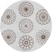 Round Patterned Off-White Novelty Rug, pat1619