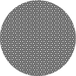 Round Patterned Silver Gray Novelty Rug, pat1621