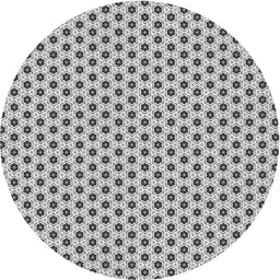 Round Patterned Platinum Gray Novelty Rug, pat1622