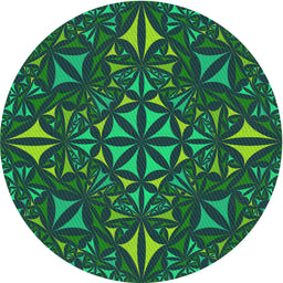Round Patterned Lime Green Novelty Rug, pat1625