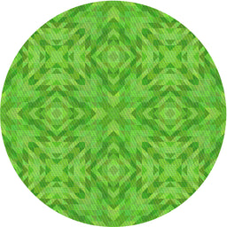 Round Patterned Emerald Green Novelty Rug, pat1626