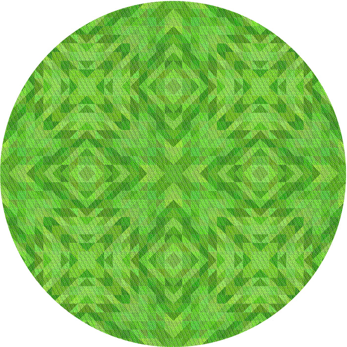 Round Patterned Emerald Green Novelty Rug, pat1626