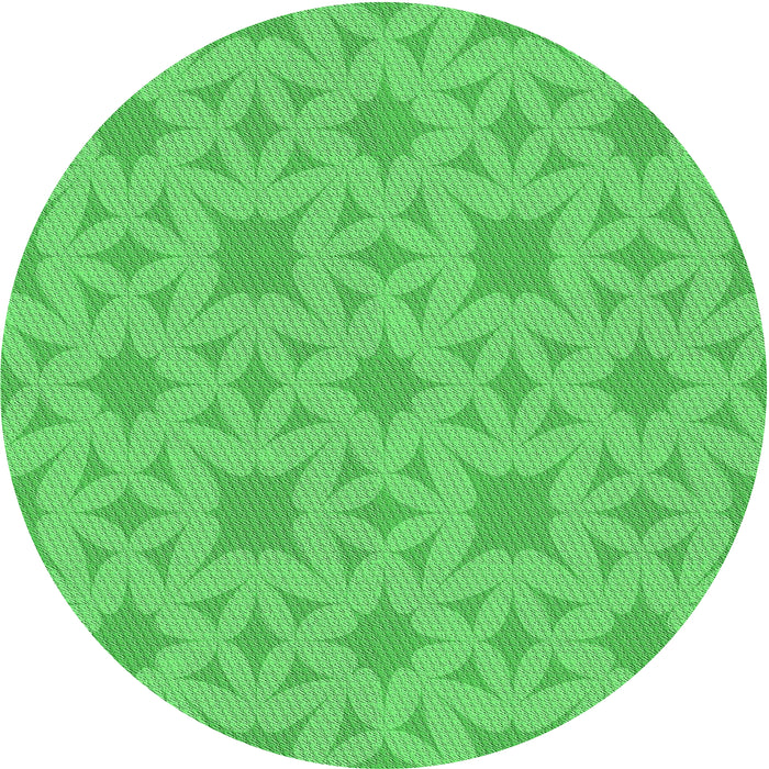 Round Machine Washable Transitional Neon Green Rug, wshpat1627