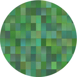 Round Patterned Green Novelty Rug, pat1628