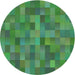 Round Patterned Green Novelty Rug, pat1628