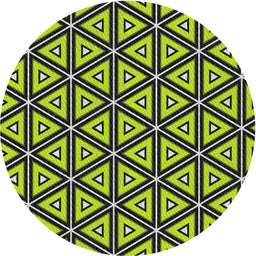 Round Patterned Green Novelty Rug, pat1633
