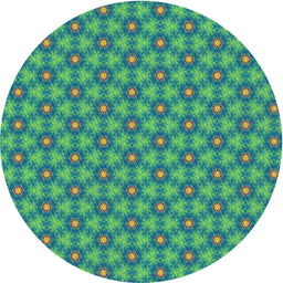 Round Machine Washable Transitional Teal Green Rug, wshpat1635