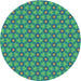 Round Machine Washable Transitional Teal Green Rug, wshpat1635