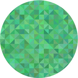 Round Patterned Lime Mint Green Novelty Rug, pat1637