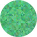 Round Patterned Lime Mint Green Novelty Rug, pat1637