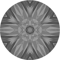 Round Patterned Dark Gray Novelty Rug, pat163