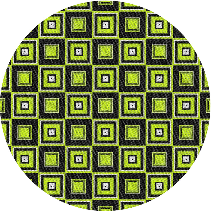 Round Patterned Mid Gray Abstract Machine Washable Rug, wshpat1642
