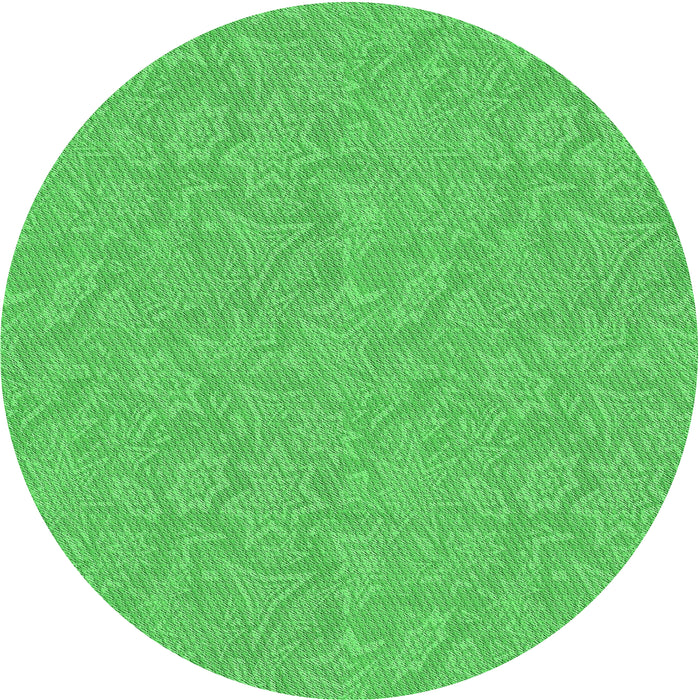 Round Patterned Neon Green Abstract Machine Washable Rug, wshpat1643