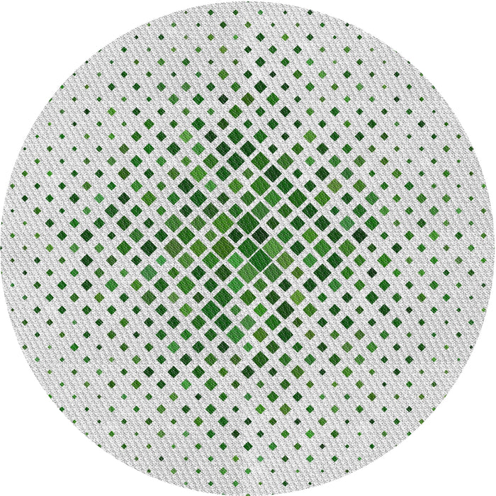 Round Patterned Sage Green Abstract Machine Washable Rug, wshpat1644