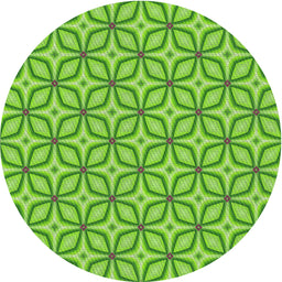 Round Machine Washable Transitional Yellow Green Rug, wshpat1646