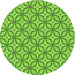 Round Machine Washable Transitional Yellow Green Rug, wshpat1646