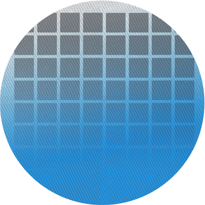 Round Patterned Blue Abstract Machine Washable Rug, wshpat1656