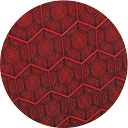 Round Machine Washable Transitional Fire Brick Red Rug, wshpat1663