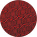 Round Machine Washable Transitional Fire Brick Red Rug, wshpat1663