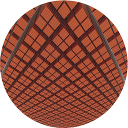 Round Patterned Orange Novelty Rug, pat1664
