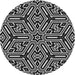 Round Patterned Black Novelty Rug, pat1665