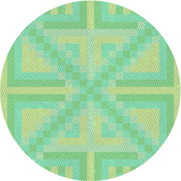 Round Machine Washable Transitional Green Rug, wshpat1666