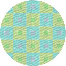 Round Patterned Green Novelty Rug, pat1668