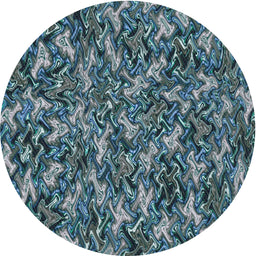 Round Machine Washable Transitional Deep-Sea Blue Rug, wshpat166