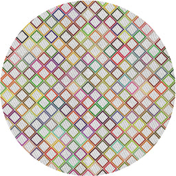 Round Machine Washable Transitional Dark Almond Brown Rug, wshpat1672