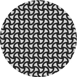 Round Patterned Silver Gray Novelty Rug, pat1673