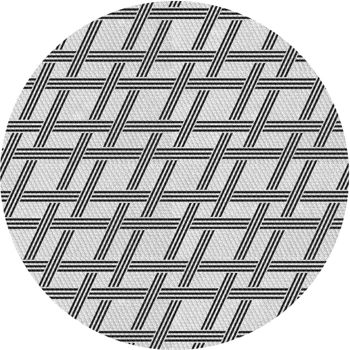 Round Patterned Off-White Novelty Rug, pat1674