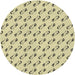 Round Patterned Dark Green Novelty Rug, pat1678